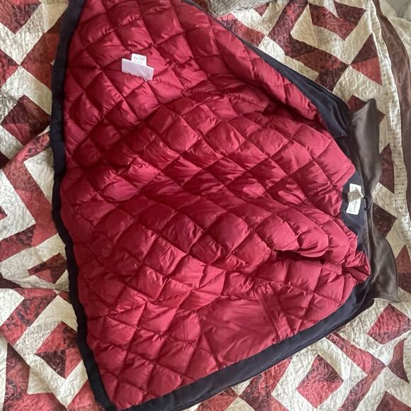 Vintage Eddie Bauer Jacket Mens XL Tall Navy Goose Down Chore Barn Coat Quilted - Picture 10 of 15